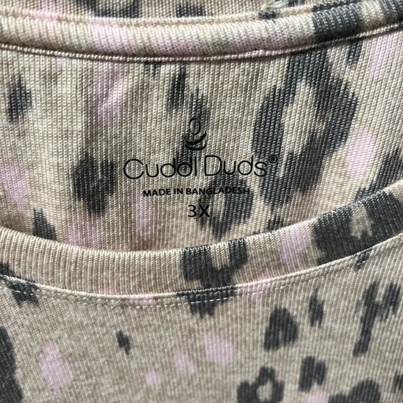 Cuddl Duds Women’s Long Sleeve Plus Size Nightgown - Picture 3 of 4